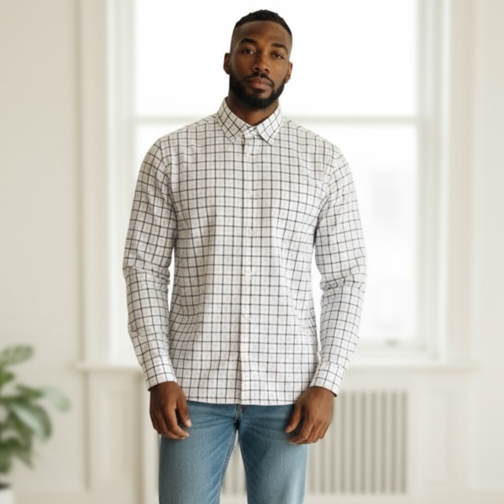 Brooks Brothers Regent 1818 White/Blue Plaid Button down Dress Shirt like new!